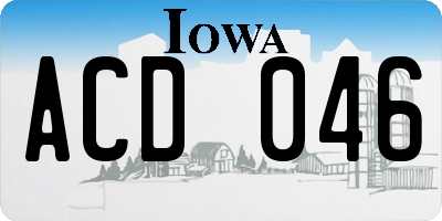 IA license plate ACD046