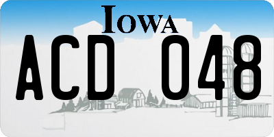 IA license plate ACD048