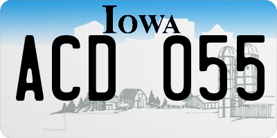 IA license plate ACD055
