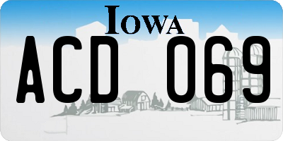 IA license plate ACD069