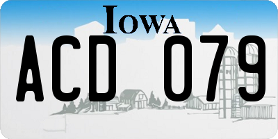 IA license plate ACD079