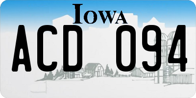 IA license plate ACD094