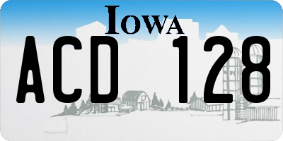 IA license plate ACD128