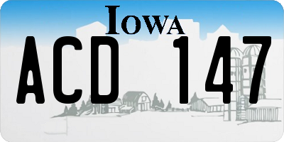 IA license plate ACD147