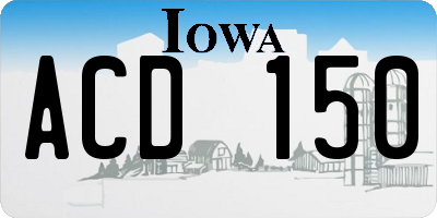 IA license plate ACD150