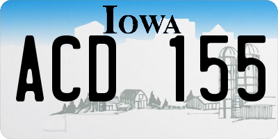 IA license plate ACD155