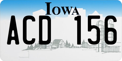 IA license plate ACD156