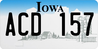 IA license plate ACD157