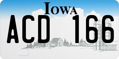 IA license plate ACD166