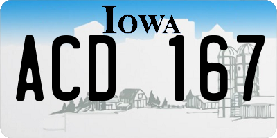 IA license plate ACD167