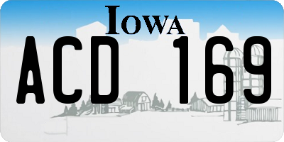 IA license plate ACD169