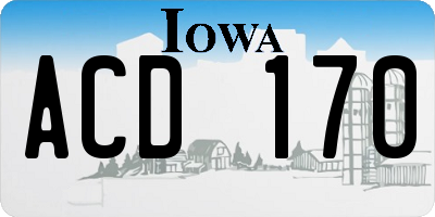 IA license plate ACD170