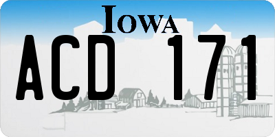 IA license plate ACD171