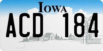 IA license plate ACD184