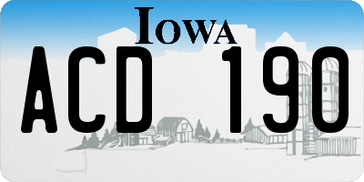 IA license plate ACD190