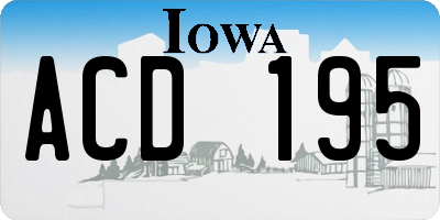 IA license plate ACD195