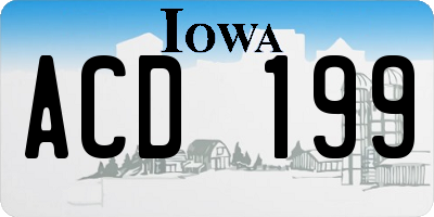 IA license plate ACD199