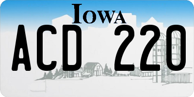 IA license plate ACD220