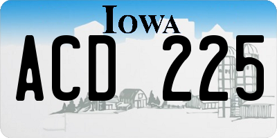 IA license plate ACD225