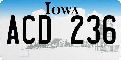 IA license plate ACD236
