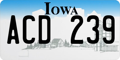 IA license plate ACD239