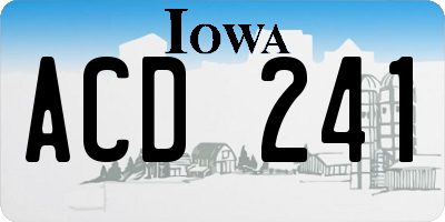 IA license plate ACD241