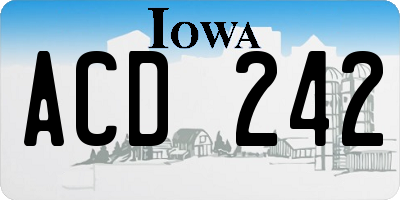 IA license plate ACD242