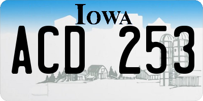IA license plate ACD253