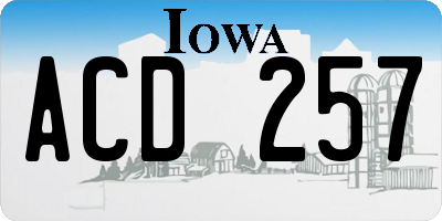 IA license plate ACD257