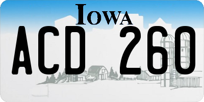 IA license plate ACD260