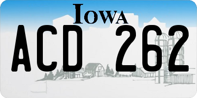 IA license plate ACD262