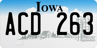 IA license plate ACD263