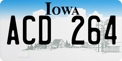 IA license plate ACD264