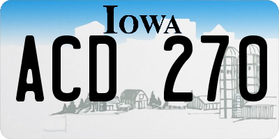 IA license plate ACD270
