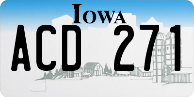 IA license plate ACD271
