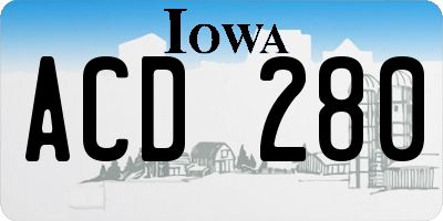 IA license plate ACD280