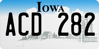 IA license plate ACD282
