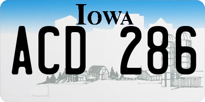 IA license plate ACD286