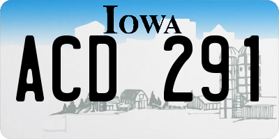 IA license plate ACD291