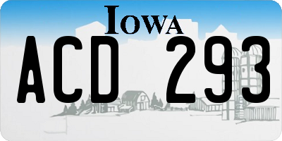 IA license plate ACD293