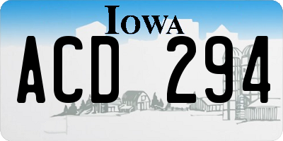 IA license plate ACD294