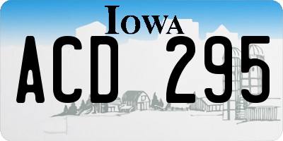 IA license plate ACD295