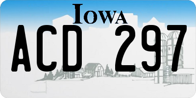 IA license plate ACD297