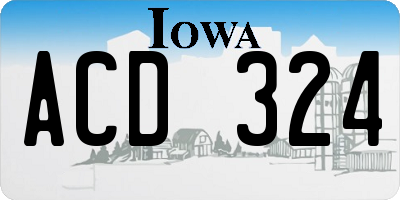 IA license plate ACD324