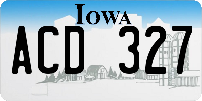 IA license plate ACD327