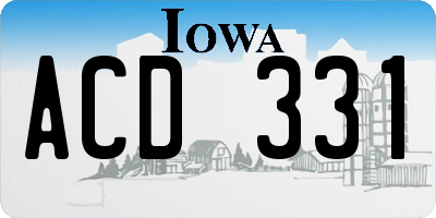 IA license plate ACD331