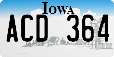 IA license plate ACD364