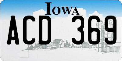 IA license plate ACD369