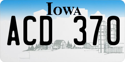IA license plate ACD370