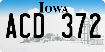 IA license plate ACD372